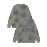 グレー | HOOK -select- アメカジプリントぼかしウォッシュロンTEE | HOOK