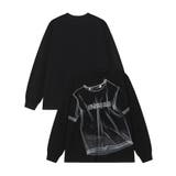 ブラック | HOOK -select- パール使いプリントデザインロンTEE | HOOK