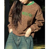 ダークベージュ | for girls フロントプリントレオパード総柄リンガースウェット | HOOK