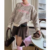 for girls フロントプリントレオパード総柄リンガースウェット | HOOK | 詳細画像4