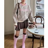 for girls フロントプリントレオパード総柄リンガースウェット | HOOK | 詳細画像5
