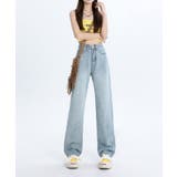 ライトブルー2(丈+5cm) | 【Aimoha】ストレートレッグジーンズ | aimoha 