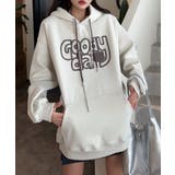 ライトグレー | ビッグプリント裏起毛プルオーバーパーカー【AW】 | aimoha