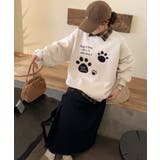 パウプリント刺繍裏起毛スウェット【AW】 | aimoha  | 詳細画像9 