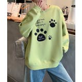 パウプリント刺繍裏起毛スウェット【AW】 | aimoha  | 詳細画像11 
