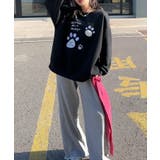 パウプリント刺繍裏起毛スウェット【AW】 | aimoha  | 詳細画像4 