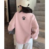パウプリント刺繍裏起毛スウェット【AW】 | aimoha  | 詳細画像6 