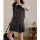 モカ | 【Banico】前フロントリボンウールベスト | aimoha 