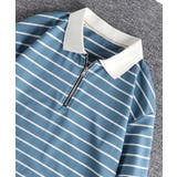 【aimoha MEN】ジップアップボーダーポロシャツ | aimoha men | 詳細画像4 