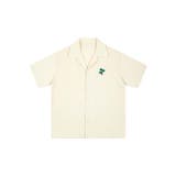 ベージュ | 【aimoha neo】ワンポイント刺繍オープンカラーシャツ | aimoha men