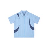 ブルー | 【aimoha neo】Curve Accent Stripe Shirt | aimoha men