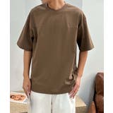 モカ | aimoha men ミニマルデザインクルーネックTシャツ | aimoha men