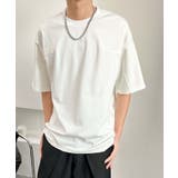 ホワイト | aimoha men ミニマルデザインクルーネックTシャツ | aimoha men