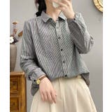 ストライプチェックコットンオーバーシャツ | aimoha  | 詳細画像47 