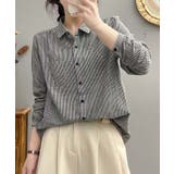 ストライプチェックコットンオーバーシャツ | aimoha  | 詳細画像45 