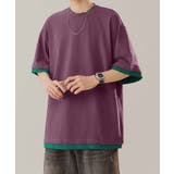パープル | 【aimoha neo】Monochrome Trim T-Shirt | aimoha men