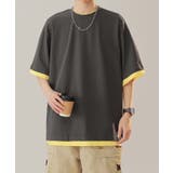 ダークグレー | 【aimoha neo】Monochrome Trim T-Shirt | aimoha men