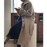 オフホワイト | シンプルステンカラーコート レディース ロングコート | aimoha