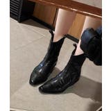 【shoes365】スクエアトゥPUレザーブーツ | aimoha | 詳細画像1