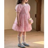 【aimoha-KIDS-】小花柄シャーリングワンピース(バッグ付き) | aimoha kids | 詳細画像3