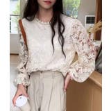 フラワーレース シアーフリルブラウス | aimoha  | 詳細画像2 