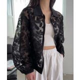ブラック | ボタニカルレースシアーブルゾン | aimoha
