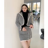新色追加 フレンチガーリー千鳥柄ジャケット＆スカートセットアップ 韓国ファッショ… | aimoha  | 詳細画像8 