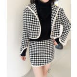 新色追加 フレンチガーリー千鳥柄ジャケット＆スカートセットアップ 韓国ファッショ… | aimoha  | 詳細画像9 