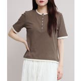 モカ | バイカラーヘンリーTシャツ | aimoha 
