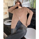 フロントスリットデザインTシャツ ロンT カットソー | aimoha  | 詳細画像6 