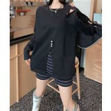 フロントスリットデザインTシャツ ロンT カットソー | aimoha  | 詳細画像2 