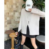 フロントスリットデザインTシャツ ロンT カットソー | aimoha  | 詳細画像4 