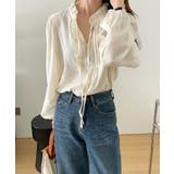 ベージュ | 韓国風ピンタックブラウス ブラウス 長袖 | aimoha