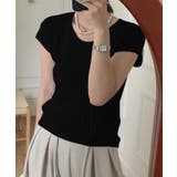 【BANICO】フレンチスリーブヘンリーリブTシャツ | aimoha  | 詳細画像16 