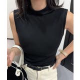 ブラック | ハイネックフィットノースリーブ | aimoha 