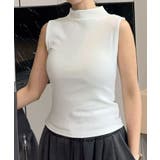 ホワイト | ハイネックフィットノースリーブ | aimoha 