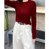 ワインレッド | aimoha - select -/ヘンリーネックリブトップス | aimoha 