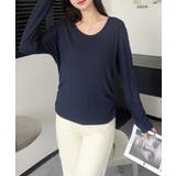 ネイビー | aimoha - select -/サイドシャーリングリブトップス | aimoha 