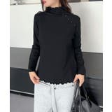 aimoha   select  ショルダーボタンリブメロウハイネックトップス | aimoha  | 詳細画像1 