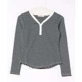 Vネックヘンリーボーダートップス | aimoha  | 詳細画像6 