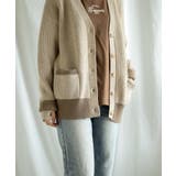【smore】Bicolor knit cardigan | aimoha  | 詳細画像14 