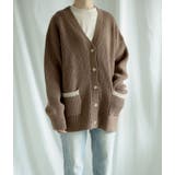 【smore】Bicolor knit cardigan | aimoha  | 詳細画像1 