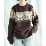 ブラウン | 【smore】S'more nordic sweater【AW】 | aimoha 