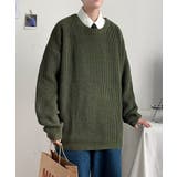 グリーン | オーバーサイズ ストレッチワッフルリバーシブルニット オーバーサイズ | aimoha men