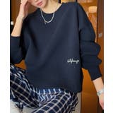 ネイビー | シンプルロゴデザインスウェット | aimoha 