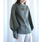 オリジナル光沢感バンドカラーブラウス | aimoha | 詳細画像30