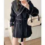 コントラストステッチ ショールカラーダブルウールコート【AW】 | DECADECLASSIC | 詳細画像3