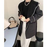 コントラストステッチ ショールカラーダブルウールコート【AW】 | DECADECLASSIC | 詳細画像1