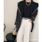 ブラック | コントラストステッチ ショールカラーダブルウールコート【AW】 | DECADECLASSIC
