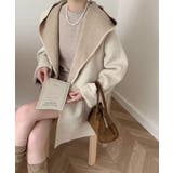 ホワイト | コントラストステッチ ショールカラーダブルウールコート【AW】 | DECADECLASSIC